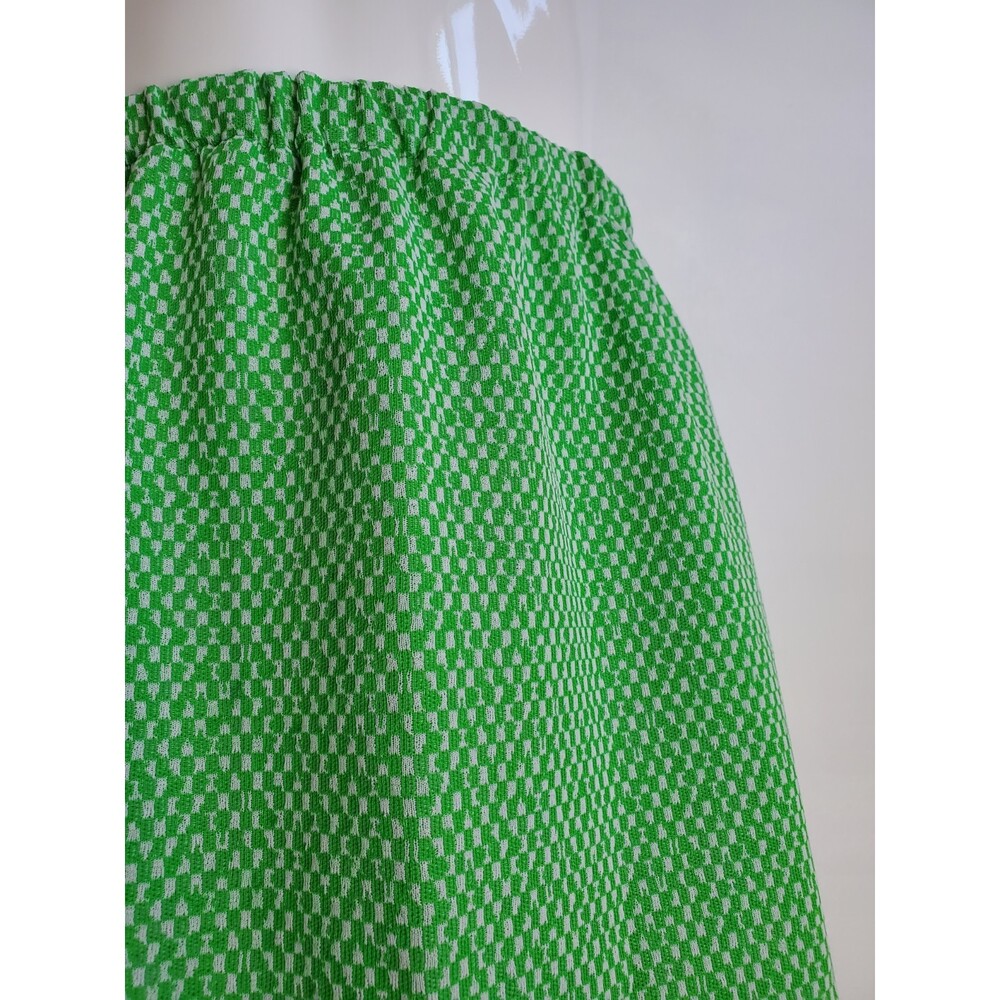 Vintage 70's Green Checkerboard Skirt - Picture 4 of 7
